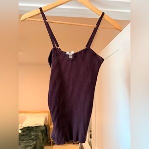 Heartloom Plum Pearl Ribbed Top